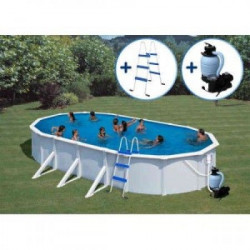 GRE Ovalni porodični bazeni sa čeličnom konstrukcijom 9,15x4,7x1,32 (skimer i uduvač) ( 0001086 ) - Img 1