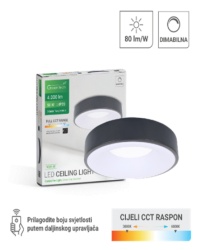Green tech smart plafonjera metalna 50w 3cct 40cm ( NOIR-M )