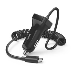 Hama auto punjač, usb tip-c, 12w, 12-24v, 5v/2.4a, crni ( 201609 )