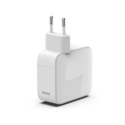 Hama brzi punjac gan, 2xusb-c, pd 65w, beli, kabl  koji se izvlaci ( 200025 ) -4