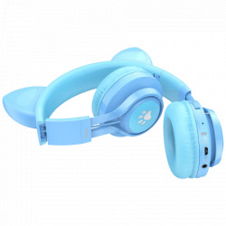 Hoco bežične stereo slušalice, Bluetooth v5.3, 400mAh - W39 slušalice Mačje uši,Plave - Img 3
