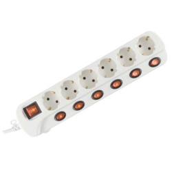 Home razvodnik sa 6 mesta 3m 1.5mm2 + prekidači ( NVK06K-3/WH/1,5 )