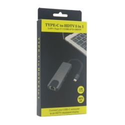 Hub type-c na hdmi type c 2xusb3.0 lan (5 u 1) ( HUB77 )-2