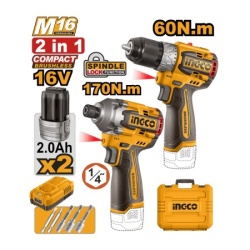 Ingco cosli240968 aku set 16v (ud.odvijaČ 170nm+buŠ 60nm) super ( COSLI240968 )