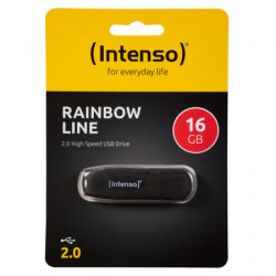 Intenso USB flash drive 16GB Hi-Speed USB 2.0, rainbow Line, crni - USB2.0-16GB/rainbow - Img 1