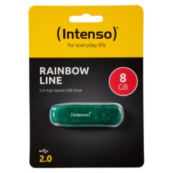 Intenso USB flash drive 8GB Hi-Speed USB 2.0, rainbow Line, zeleni - USB2.0-8GB/rainbow - Img 1