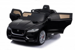 Jaguar F-Race Licencirani auto na akumulator sa kožnim sedištem i mekim gumama - Crni - Img 3