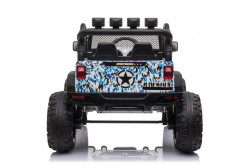 Jeep Brothers na akumulator sa kožnim sedištem i mekim gumama - Plavi - Img 3