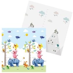 Joy sklopiva podloga sa dva lica Veseli akrobati + Planinske kućice 180x200x1 cm( 21413 )