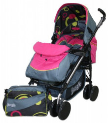 Jungle Teddy Dečija kolica sa torbom za mamu - pink ( 012110 )