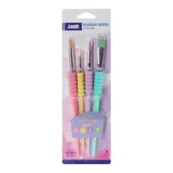 Junior rainbow pastel set četkica ravna i okrugla 4k ( 131011 )