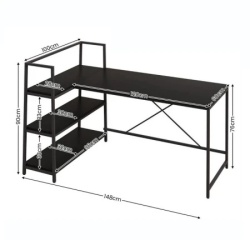 Kancelarijski Ugaoni Sto Crni sa 3 police ( 1684 )