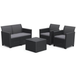 Keter Baštenska garnitura claire 2 seater sa box stolom, grafit ( CU 253084 )