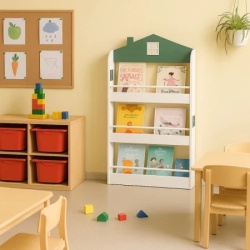 Kinder Home Dečija polica za knjige i igračke – kuća, 3 police, drvo ( JVTR-3478 )-10