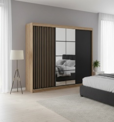 Klizni plakar Koko Hrast/Artisan sa ogledalom 2500x2150x580 ( 830-212 )