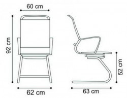 Konferencijska stolica BOB MESH CLUB od mesh platna - Bela - Img 10