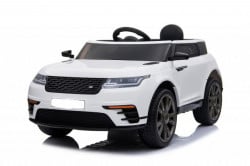 Land Rover 1 Auto na akumulator sa kožnim sedištem i mekim gumama - Beli - Img 3