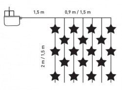 LED zvezdana zavesa 1,5 x 1,5 m 198kom hladno bela, prov. kab. ( KDS 143 ) - Img 2