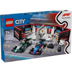 Lego city f1 garage  and  mercedes-amg  and  alpine cars ( LE60444 ) -1