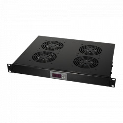 Logilink ventilator panel sa 4 ventilatora i termostatom, 1U, 465 x 350, crni ( 4815 ) - Img 1