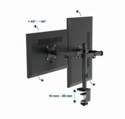 MA-D2-03 * Gembird Podesivi dupli stoni drzac za monitor, tilt, 17-32 max.2x9kg (1849) - Img 2