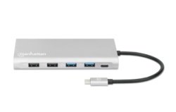 Manhattan 130660 12in1 USB-C - 3xHDMI/4xUSB/LAN/CR/PD 100W Docking station -4