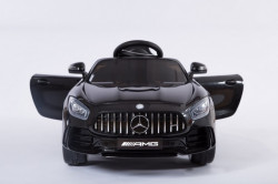 Mercedes GT AMG 2018 Licencirani auto na akumulator sa kožnim sedištem i mekim gumama - Crni - Img 7