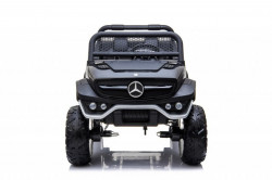 Mercedes Unimog 4x4 - Crni Licencirani Dvosed na akumulator sa kožnim sedištima i mekim gumama - Img 6