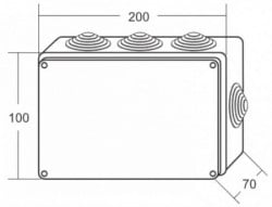 Mitea ME-KII200x100x70mm razvodna kutija (8 uvodnica) IP65 - Img 2