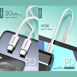 Moxom Usb data kabal mx-cb128 type c na type c pd 60w 20cm beli ( U2134 )-2