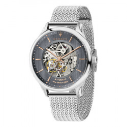 Muški maserati gentleman automatik skeleton sivi srebrni ručni sat sa srebrnim pancir kaišem ( r8823136006 ) - Img 6