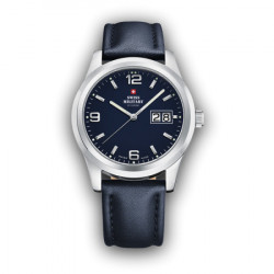Muški swiss military chrono quartz chronograph plavi srebrni sportsko elegantni ručni sat sa plavim kožnim kaišem ( sm34004.07 ) - Img 4