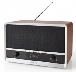 Nedis prenosni retro radio prijemnik 12W, FM, AUX, Bluetooth, Alarm, 1200mAh, 522-1620kHz RDFM5200BN - Img 2