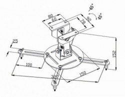 Nedis univerzalni plafonski nosac za projektor, rotirajuci + tilt 90 PJCM100BK  - Img 3