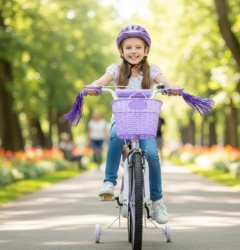 Nina Rose Bicikl 20" za devojčice model 722-20 sa pomoćnim točkovima - Ljubičasti