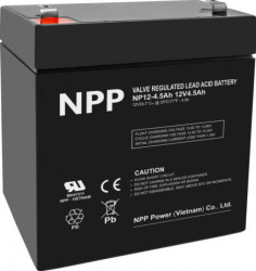 NPP NP12V-4.5Ah, AGM BATTERY, C20=4.5AH, T1, 90x70x101x107, 1,5KG, BLACK - Img 2