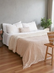 Pamučni prekivač sa dva lica 230x280cm Cream ( VLK000219-cream )