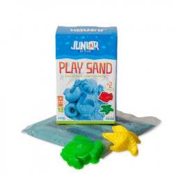 Play sand, kinetički pesak sa kalupima, plava, 400g ( 130743 )