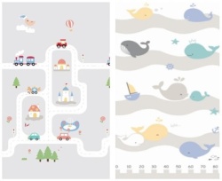 Playtime sklopiva dvostrana podloga Grad + Kitovi 120x180x1 cm( 22867 )