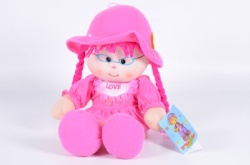 Plišana lutka pinky love sa pletenicama i šeširićem 31x11x48cm  ( 021073 )-1