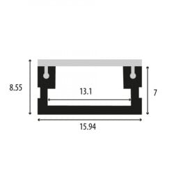 Podni aluminijumski profil za LED trake ( LPR-1608G/2 ) - Img 3