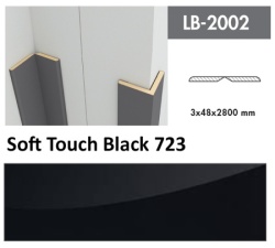 Profil Zidni MDF LB-2002 Soft Touch Black (723) 2800x48x3mm ( 026-062 )