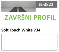 Profil Zidni MDF Završni LB-3821-B Soft Touch White (734) 2800x116x18mm ( 026-138 )