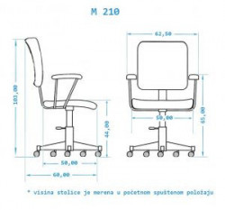 Radna stolica M210 ( izbor boje i materijala ) - Img 4
