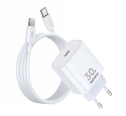 Remax SET:Strujni punjac Figen 30W USB+TIP C+ kabl TIP C na TIP C RP-U71 ( 831 )