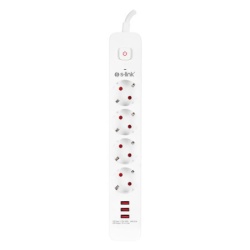 S-Link produzni kabl spg403u 4 uticnice 3xusb 1.5m beli 16637 ( 18936 )