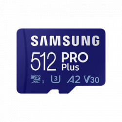 Samsung pro plus micro SD 512GB, SDXC, UHS-III V30 A2 w/SD adapter ( MB-MD512KA/EU ) - Img 1