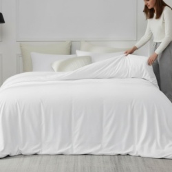 Satenska jorganska navlaka 140 x 200cm Bela boja -100% pamuk ( VLK000217-belaboja )