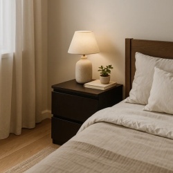 Spectra noćni ormarić sa dve fioke crni