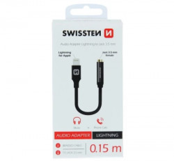 Swissten audio adapter Lightning/3,5mm 0,15m crna ( 80180 ) - Img 1